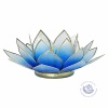 Bougeoir Lotus bleu/blanc-dorés