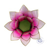 Bougeoir Lotus rose bords or