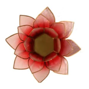 Bougeoir Lotus orange bords or