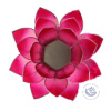 Bougeoir Lotus rose bords argent