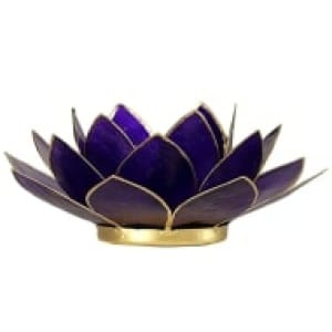 bougeoir fleur de lotus violet