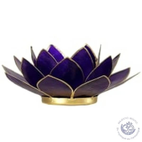 bougeoir fleur de lotus violet