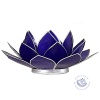 Bougeoir Lotus 6° chakra indigo bord argent