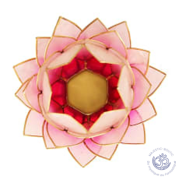 Bougeoir Lotus Capiz rose