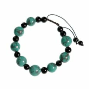 Bracelet turquoise et agate noir