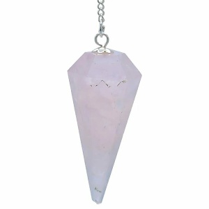 Pendule Quartz rose pointe à facettes