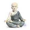 Statue Moine Yoga Om Gris