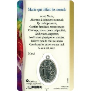 Carte médaille Marie qui défait les Noeuds