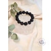 Bracelet en perles rondes d'obsidienne noire 14 mm Omsaé
