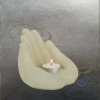 Bougeoir "main pleine de lumière"" — 13×13 cm