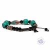 Bracelet turquoise corail et agate noir ajustable