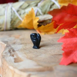 Ange en Pierre Précieuse Obsidienne (20 mm)