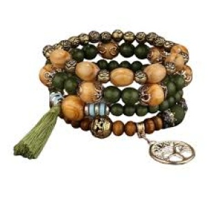 Bracelet Bohème Bois Vert