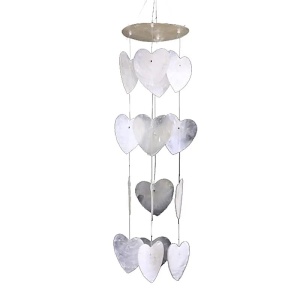 Mobile petits cœurs blancs coquillage capiz
