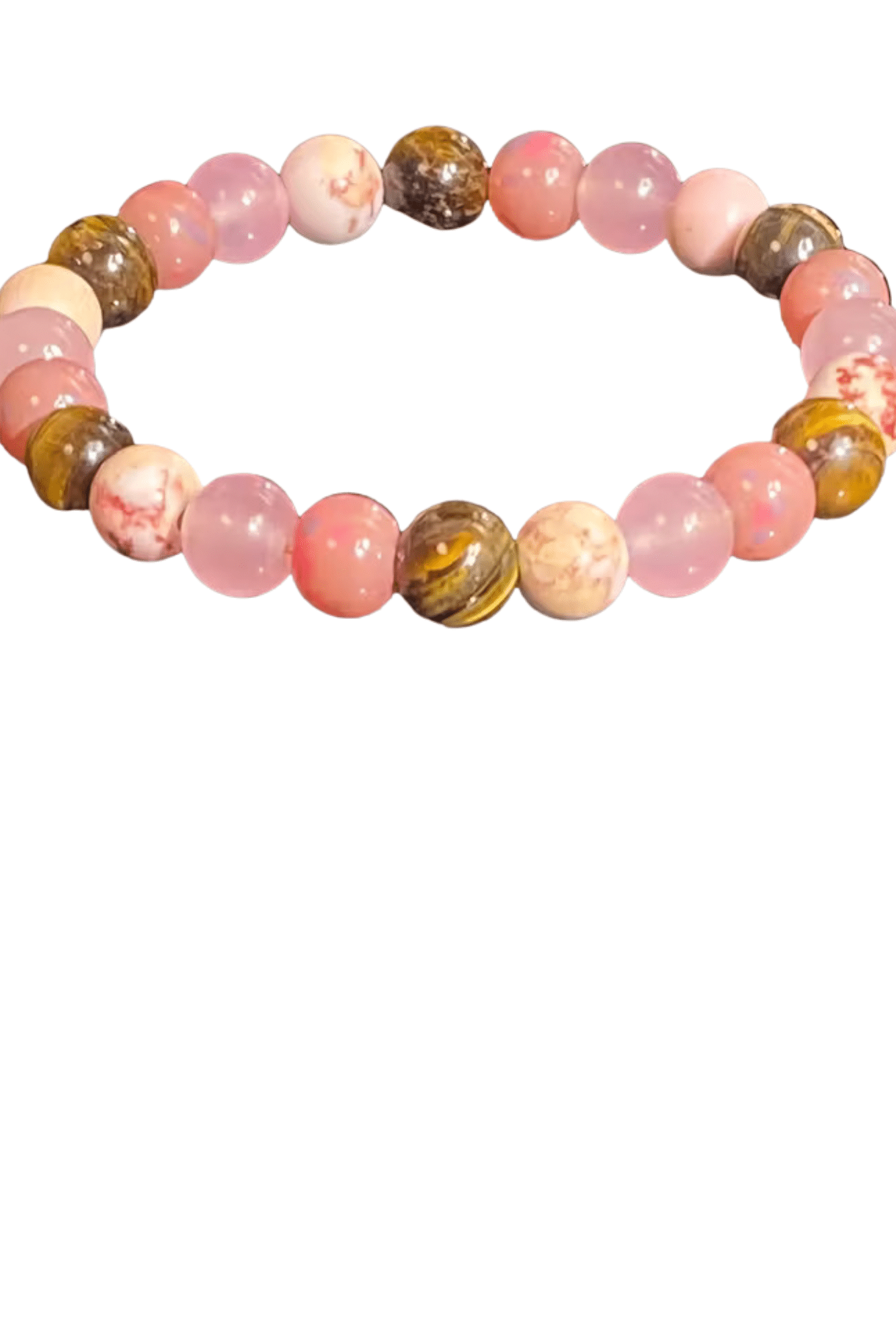Bracelet en Perles d'Œil de Tigre et Quartz Rose – Équilibre Protection et Amour