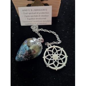 Pendule en Apatite et Labradorite
