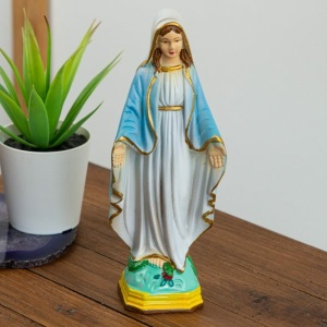Statuette Sainte Marie Miraculeuse – Peinte à la main (17,5cm)